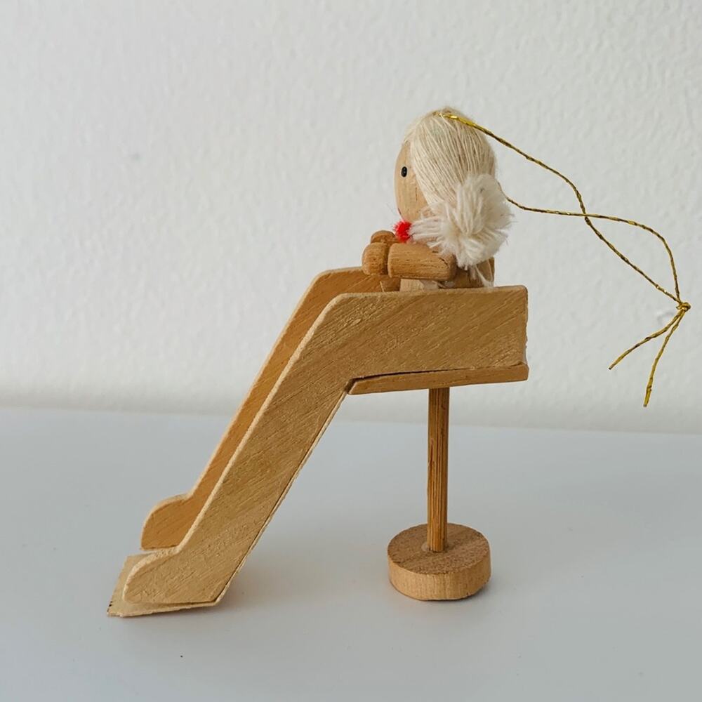 Vintage Wooden Dolly Ornament